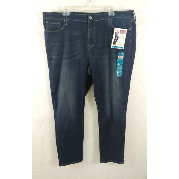 Levis Strauss Simply Stretch Womens Jeans 24 M Modern Slim Dark Wash Stretchy - Picture 1 of 7
